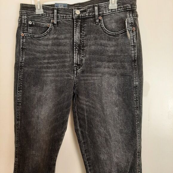 Gap Jeans Women 31/12R Cigarette High Rise Slim Stretch Washed Black 26" Inseam - Picture 2 of 10
